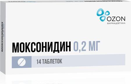 Фото Моксонидин, таблетки покрыт. плен. об. 0.2 мг, 14 шт.