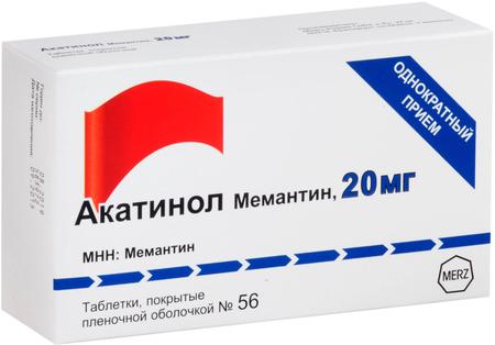Фото Акатинол Мемантин, таблетки покрыт. плен. об. 20 мг, 56 шт.