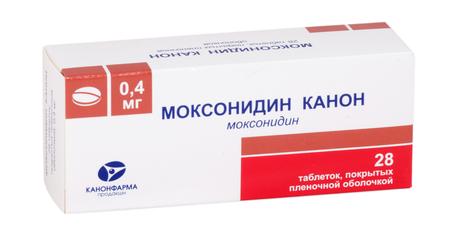 Фото Моксонидин Канон, таблетки покрыт. плен. об. 0.4 мг, 28 шт.
