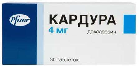 Фото Кардура, таблетки 4 мг, 30 шт.