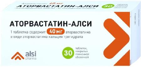 Фото Аторвастатин-АЛСИ, таблетки покрыт. плен. об. 40 мг, 30 шт.