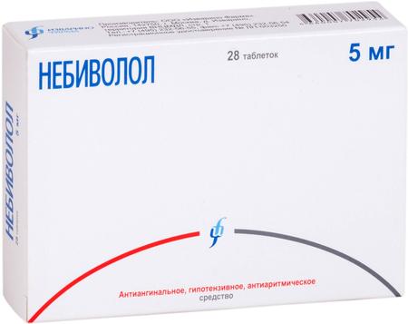 Фото Небиволол, таблетки 5 мг (Изварино Фарма), 28 шт.
