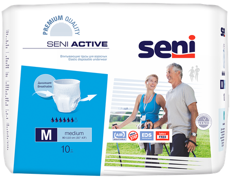 Фото Seni Active, трусы впитывающие для взрослых (M), 10 шт.