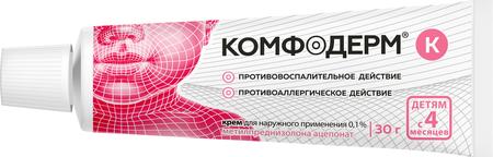 Фото Комфодерм К, крем 0.1%, 30 г