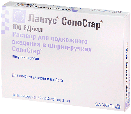 Фото Лантус СолоСтар, раствор 100 ЕД/мл, шприц-ручки 3 мл, 5 шт.