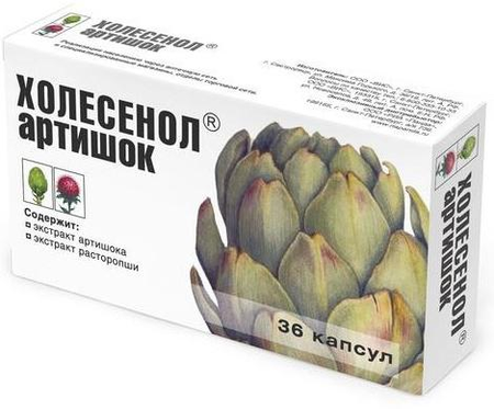 Фото Холесенол Артишок, капсулы 0.4 г, 36 шт.