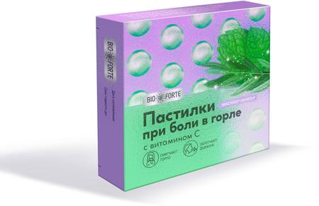 Фото Пастилки при боли в горле BioForte (эвкалипт/ментол), 9 шт.