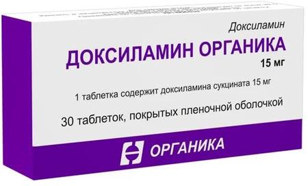 Фото Доксиламин Органика, таблетки покрыт. плен. об. 15 мг, 30 шт. Фото Доксиламин Органика, таблетки покрыт. плен. об. 15 мг, 30 шт.