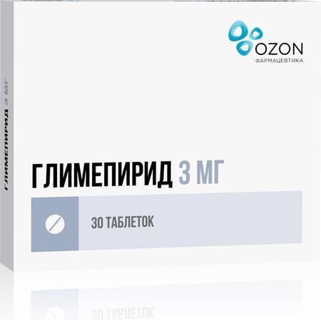 Фото Глимепирид, таблетки 3 мг, 30 шт.