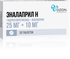 Фото Эналаприл Н, таблетки 25 мг+10 мг, 20 шт.