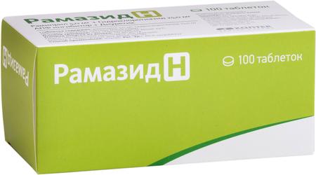 Фото Рамазид Н, таблетки 5 мг+25 мг, 100 шт.