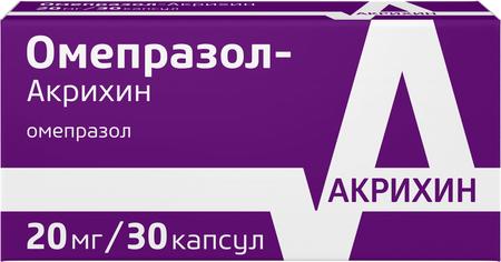Фото Омепразол-Акрихин, капсулы кишечнорастворимые 20 мг, 30 шт.