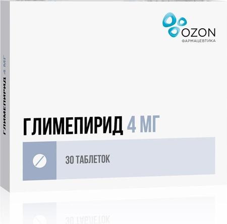 Фото Глимепирид, таблетки 4 мг, 30 шт.