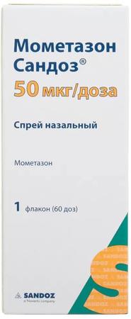 Фото Мометазон Сандоз, спрей назальный 50 мкг/доза, 60 доз Фото Мометазон Сандоз, спрей назальный 50 мкг/доза, 60 доз