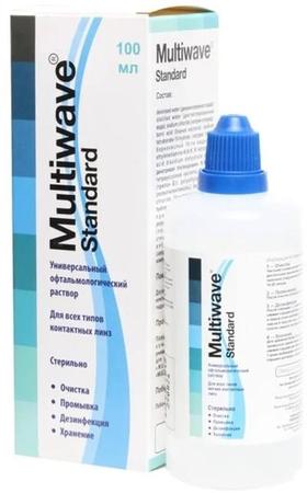 Фото Мультивэйв Стандарт, раствор офтальмологический для ухода за контактными линзами с контейнером, 100 мл