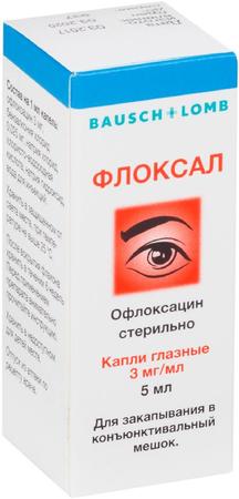 Фото Флоксал, капли глазные 0.3%, 5 мл Фото Флоксал, капли глазные 0.3%, 5 мл