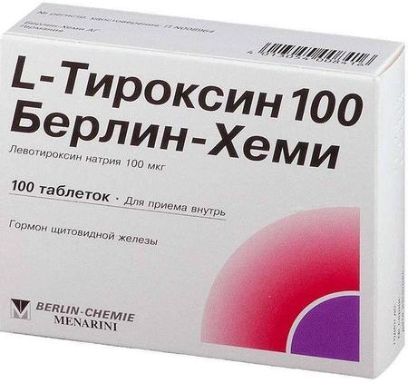 Фото L-Тироксин 100 Берлин-Хеми, таблетки 100 мкг, 100 шт. Фото L-Тироксин 100 Берлин-Хеми, таблетки 100 мкг, 100 шт.