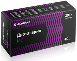 Фото Дротаверин МС, таблетки 40 мг, 20 шт.