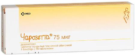 Фото Чарозетта, таблетки покрыт. плен. об. 75 мкг, 28 шт.