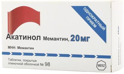 Фото Акатинол Мемантин, таблетки покрыт. плен. об. 20 мг, 98 шт.