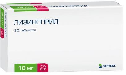 Фото Лизиноприл, таблетки 10 мг (Вертекс), 30 шт.