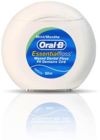 Фото ORAL-B Essential floss, вощеная мятная зубная нить, 50 м