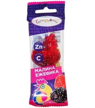 Фото Петушок, леденец с цинком и витамином С (ежевика и малина), 17 г