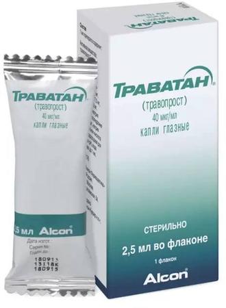 Фото Траватан, капли глазные 40 мкг/мл, 2.5 мл