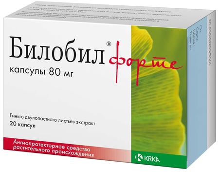 Фото Билобил форте, капсулы 80 мг, 20 шт.