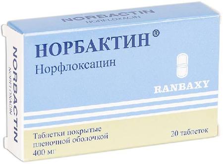 Фото Норбактин, таблетки покрыт. плен. об. 400 мг, 20 шт.