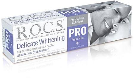 Фото Rocs PRO, зубная паста Деликатное Отбеливание (освежающая мята), 135 г