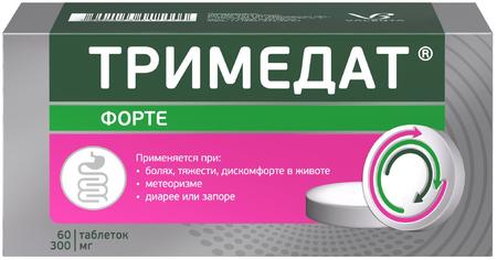 Фото Тримедат форте, таблетки пролонг. покрыт. плен. об. 300 мг, 60 шт.