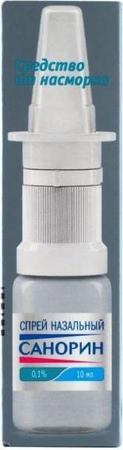 Фото Санорин, спрей назальный 0.1%, 10 мл