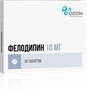 Фото Фелодипин, таблетки пролонг. покрыт. плен. об. 10 мг, 30 шт.