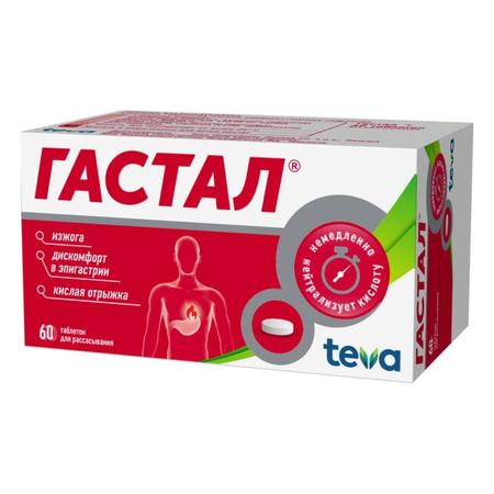 Фото Гастал, таблетки, 60 шт
