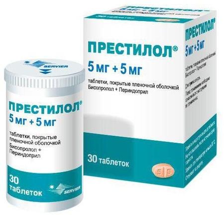 Фото Престилол, таблетки покрыт. плен. об. 5 мг+5 мг, 30 шт.