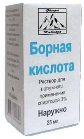 Фото Борная кислота, раствор спиртовой 3%, 25 мл