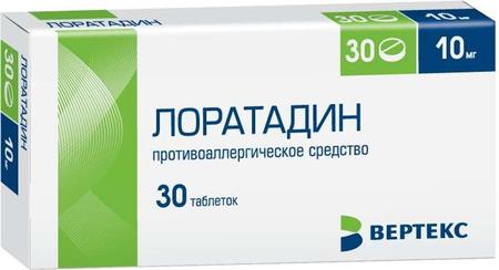 Фото Лоратадин-Вертекс, таблетки 10 мг, 30 шт.