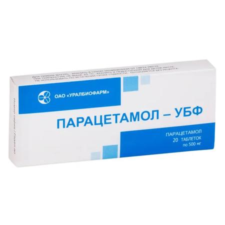 Фото Парацетамол-УБФ, таблетки 500 мг, 20 шт.