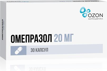 Фото Омепразол, капсулы 20 мг (Озон), 30 шт.