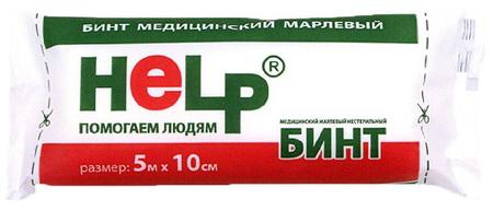 Фото Бинт марлевый стерильный HELP, 5 м х 10 см Фото Бинт марлевый стерильный HELP, 5 м х 10 см