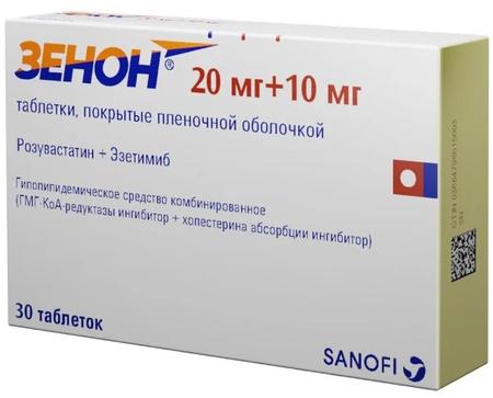 Фото Зенон, таблетки покрыт. плен. об. 20 мг+10 мг, 30 шт.