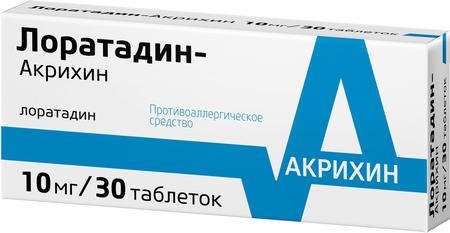 Фото Лоратадин-Акрихин, таблетки 10 мг, 30 шт.