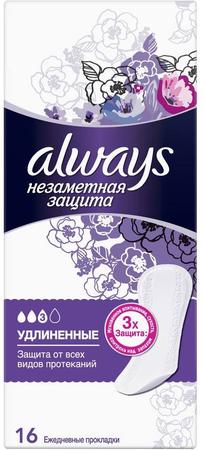 Фото Always Single Незаметная защита, удлиненные ежедневные прокладки, 16 шт. Фото Always Single Незаметная защита, удлиненные ежедневные прокладки, 16 шт.