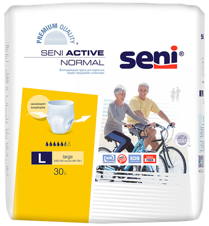 Фото Seni Active Normal, трусы впитывающие (L), 30 шт.