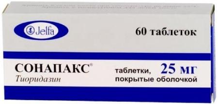 Фото Сонапакс, таблетки покрыт. плен. об. 25 мг, 60 шт.