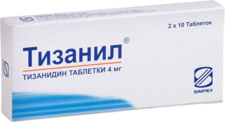 Фото Тизанил, таблетки 4 мг, 20 шт.