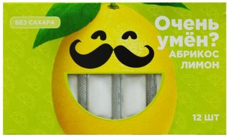 Фото Резинка жевательная без сахара (абрикос/лимон), 12 шт.