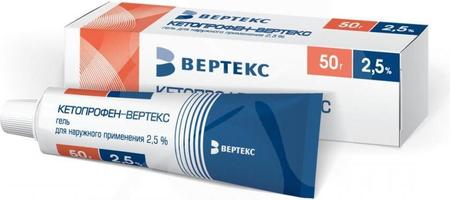 Фото Кетопрофен-Вертекс, гель 2.5%, 50 г