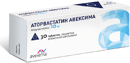 Фото Аторвастатин Авексима, таблетки покрыт. плен. об. 10 мг, 30 шт.